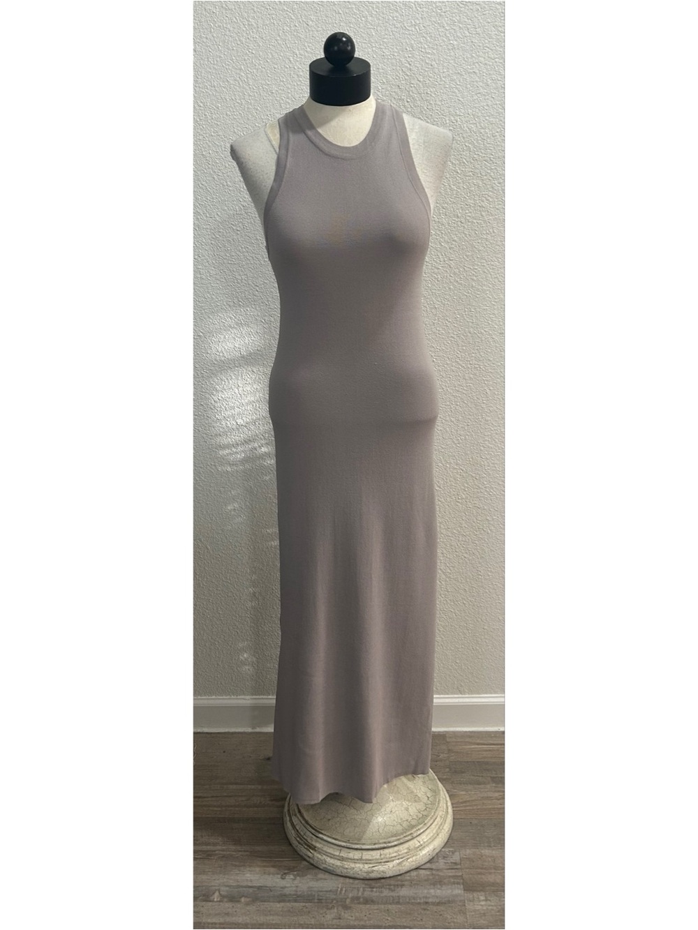 The Drop Gabriela Stretch Knit Sleeveless Maxi Sweater Dress Size Small Gray NWT